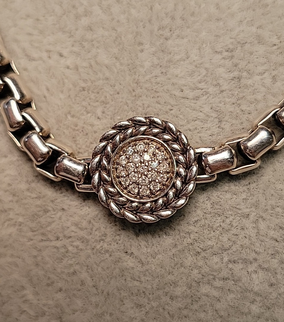 JOHN HARDY JAI Sterling Silver DIAMOND Adjustable SLIDER Pull Chain Bracelet