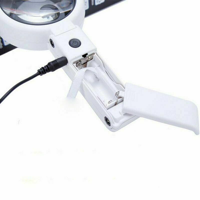 Desktop Foldable 5X 11X Lighted Magnifier 8 LED Hands Free Table Stand