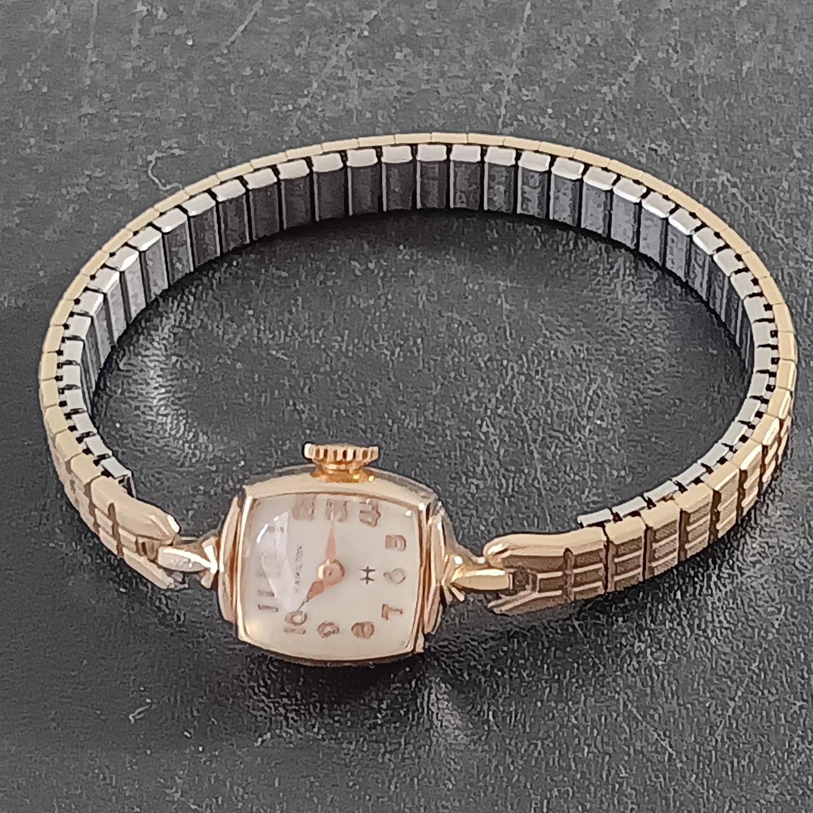 Ladies Hamilton 22J Medallion 10K G.F. Wristwatch W/Domed Crystal (Working)