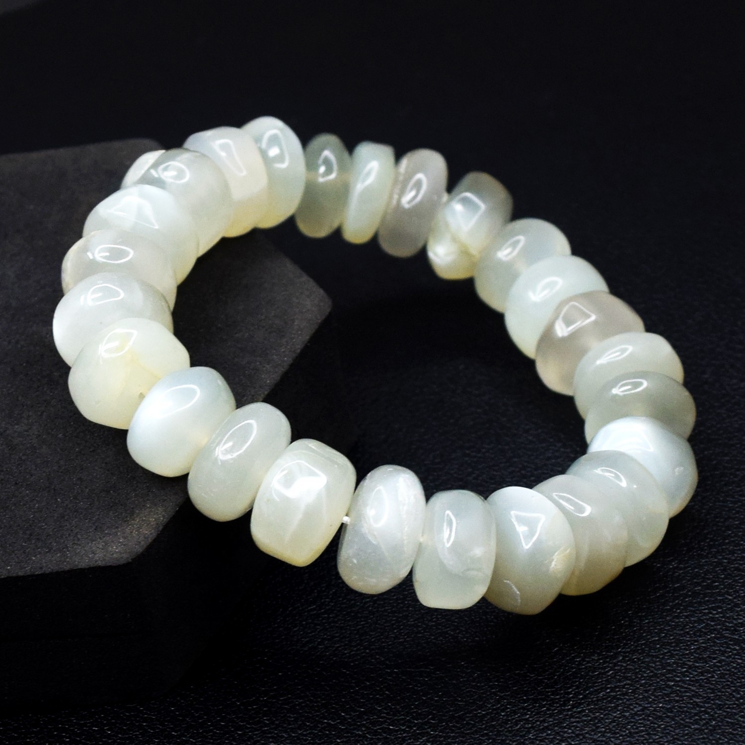 Awesome Massive Grey Moonstone 248.00 Cts Stretchable Bracelet Beaded RK 191 AZ1