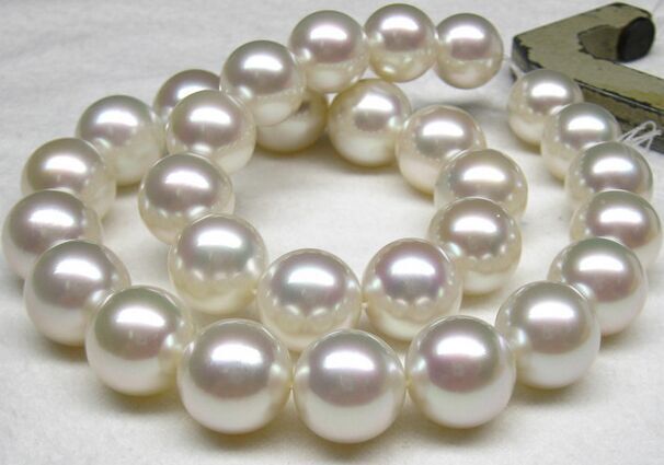 Suberb Huge 17″11-14mm Natural South Sea Genuine White Round Pearl Necklace 6618