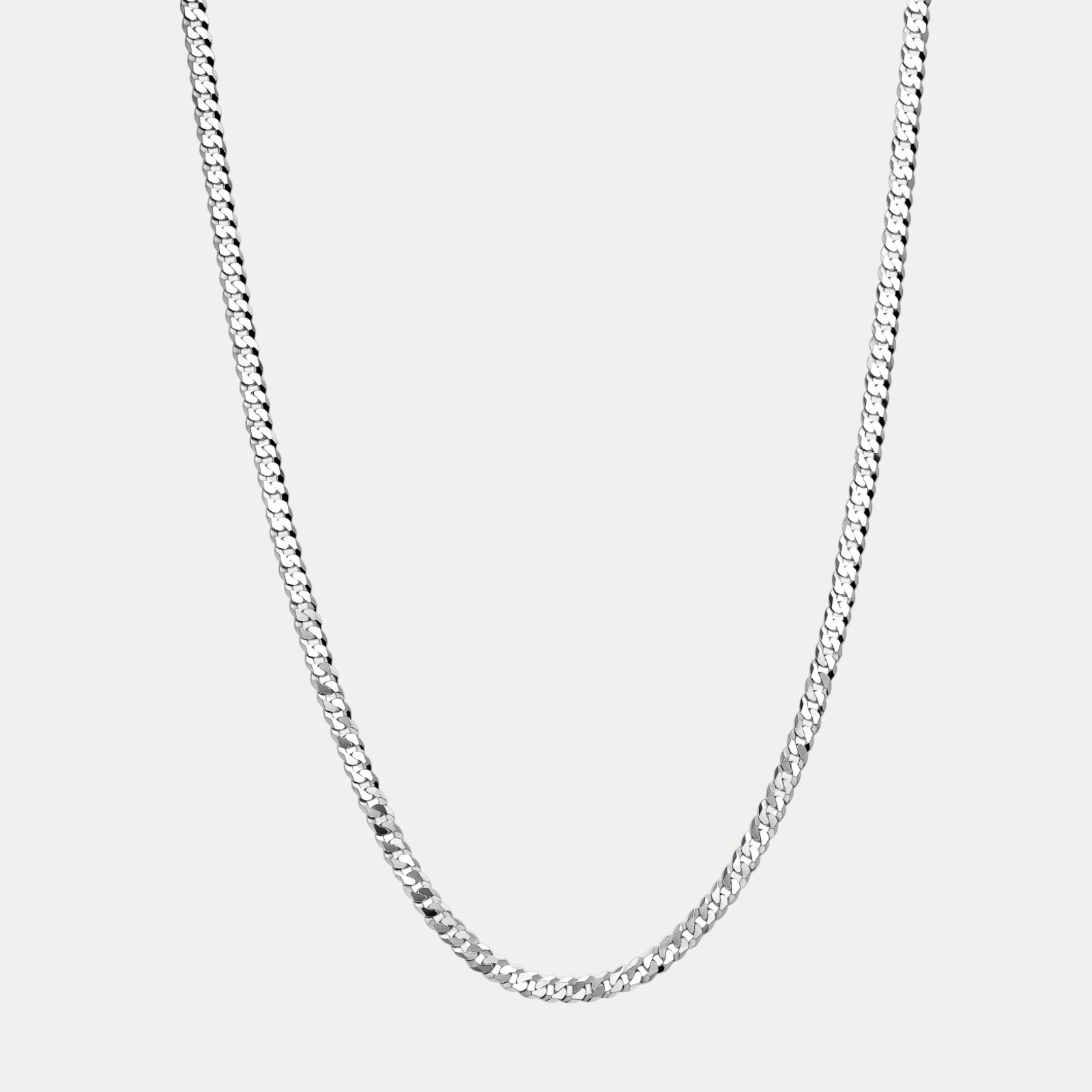 925 Sterling Silver 6mm Flat Curb Cuban Necklace – Silver/Gold/Rose Gold ITALY