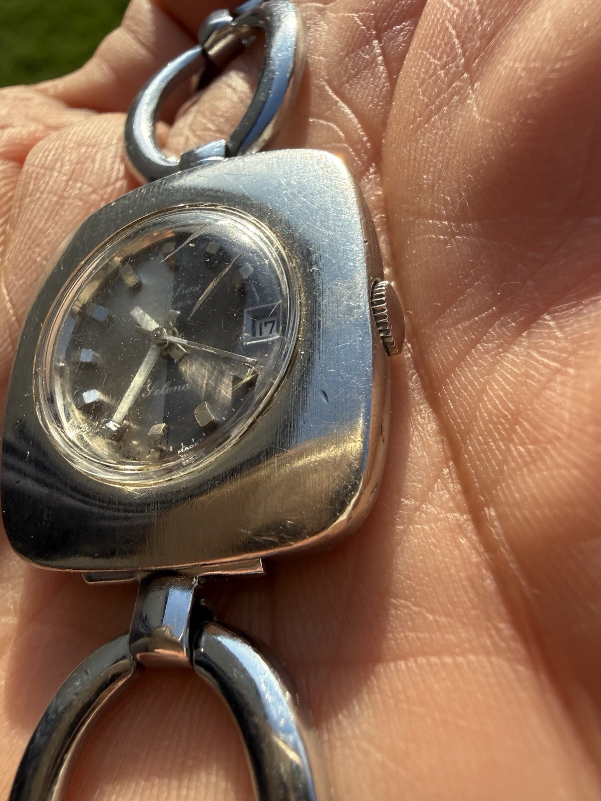 Vintage Jungfrau Selene 25 Rubis Swiss Automatic Ladies Bracelet Watch 70s