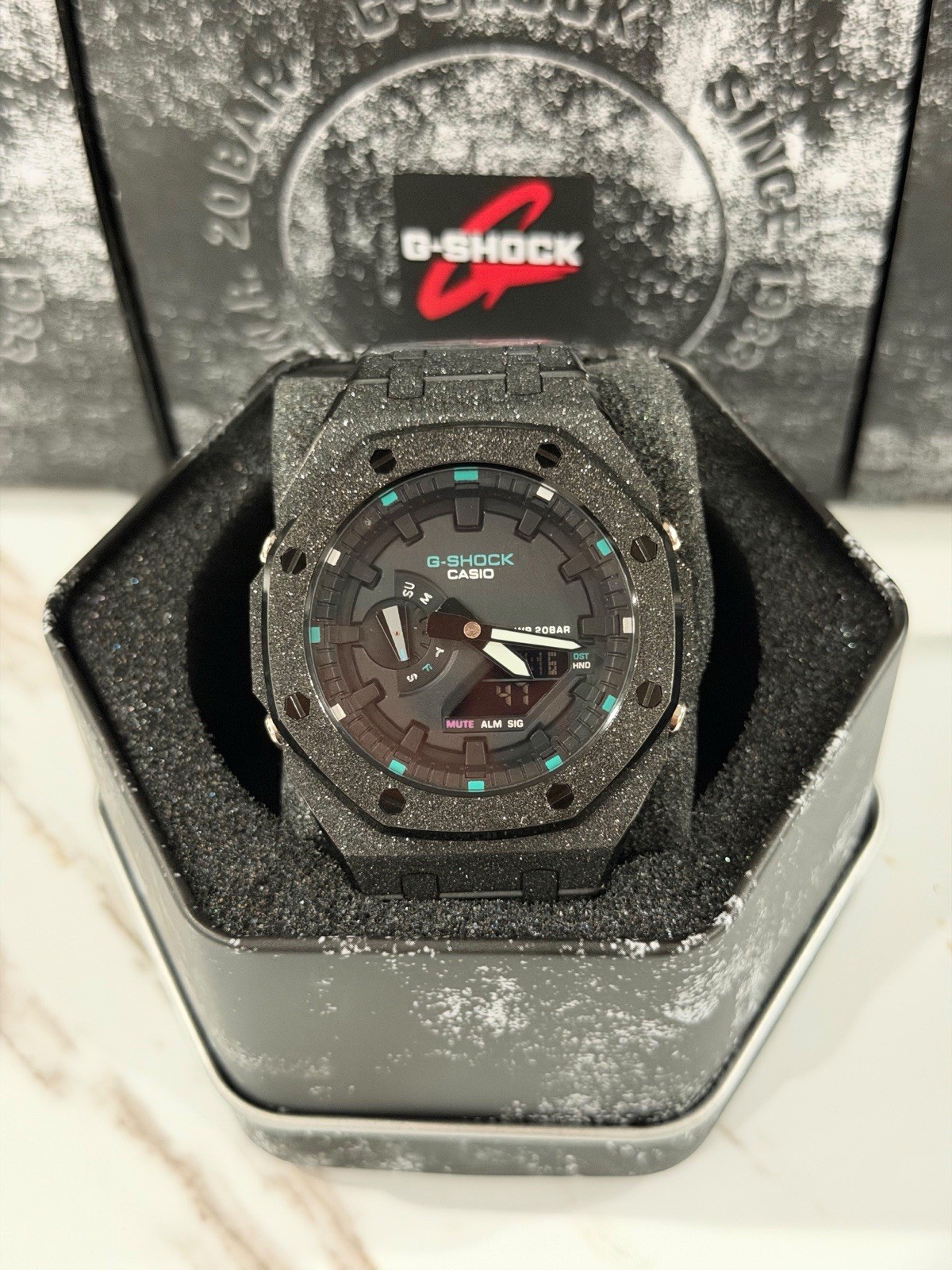 Casio GA-2100 G-Shock Watch – Sandblasted Black Frosted – Black Dial