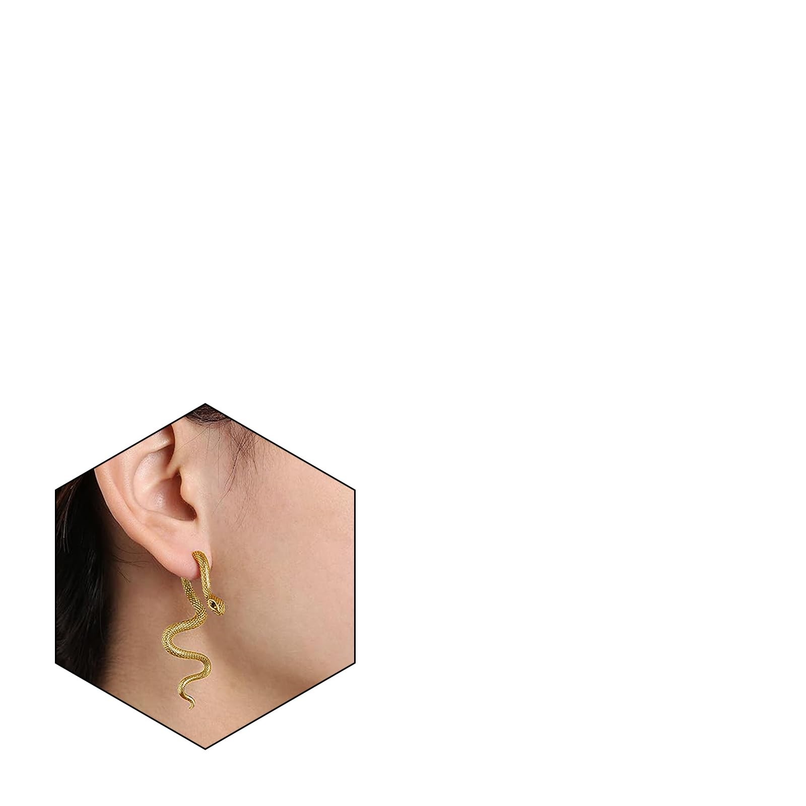 MAQVQLU Vintage Goth Snake Earrings – Gold & Silver 2.8 inches, G
