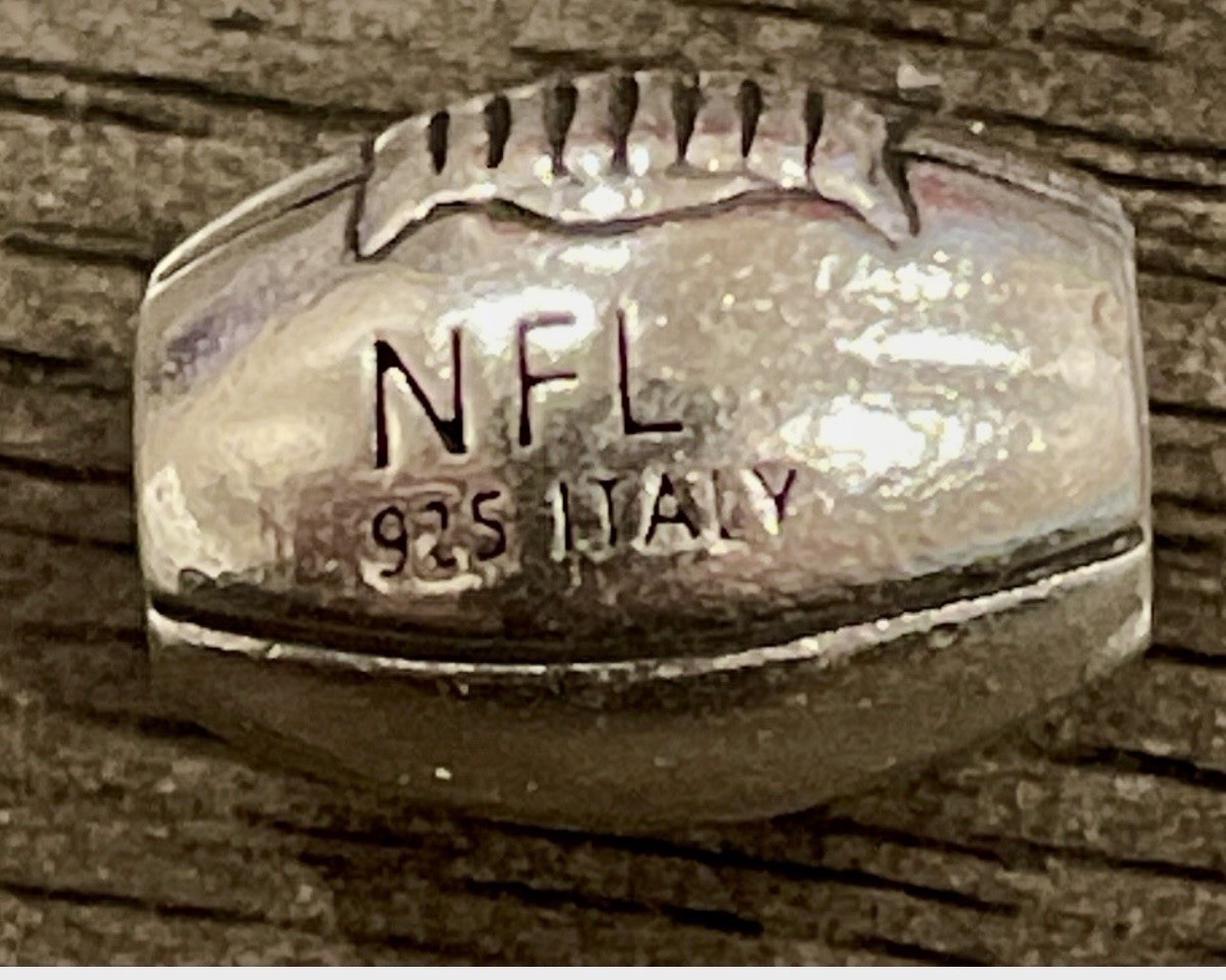 KAY JEWELER NFL Sterling Silver FOOTBALL Steelers? Helmet ITALY BEAD CHARM 925