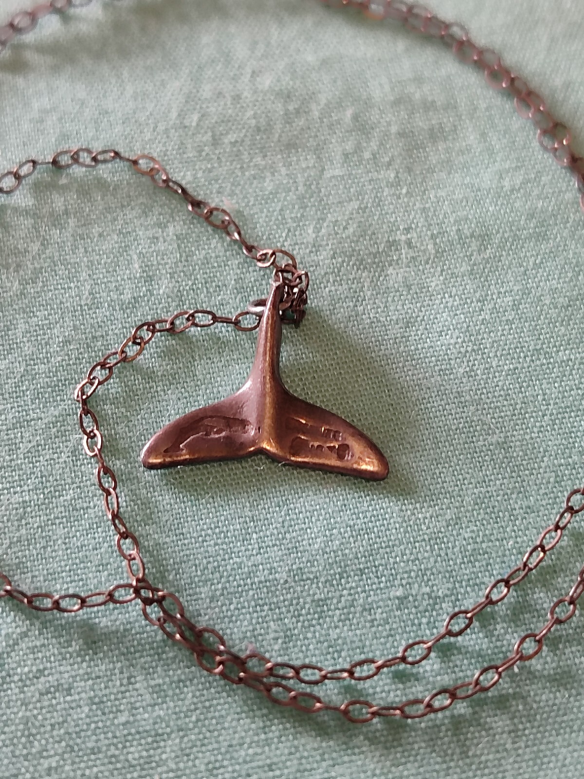 Sterling Silver 925 Whale Tail Necklace Signed Tested 17″ Chain