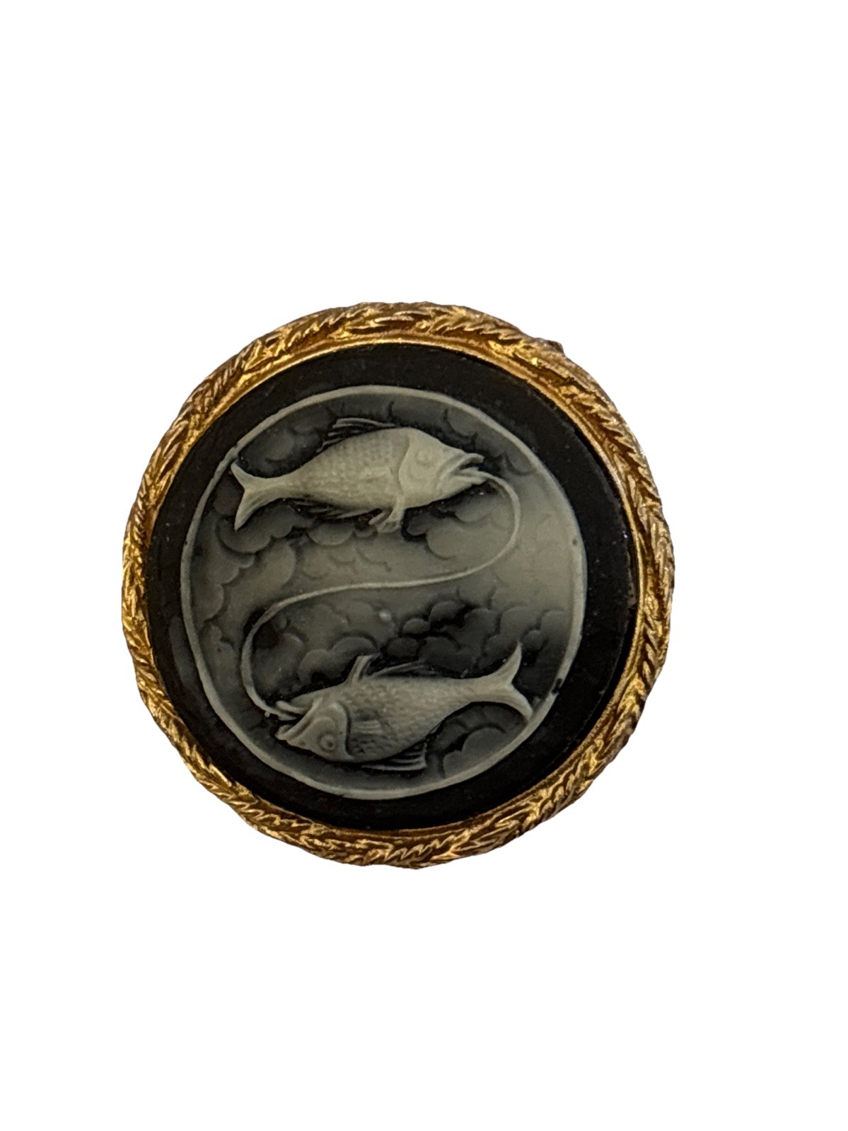 Vintage Mid 20th Century Pieces Incolay Stone Cameo Pin