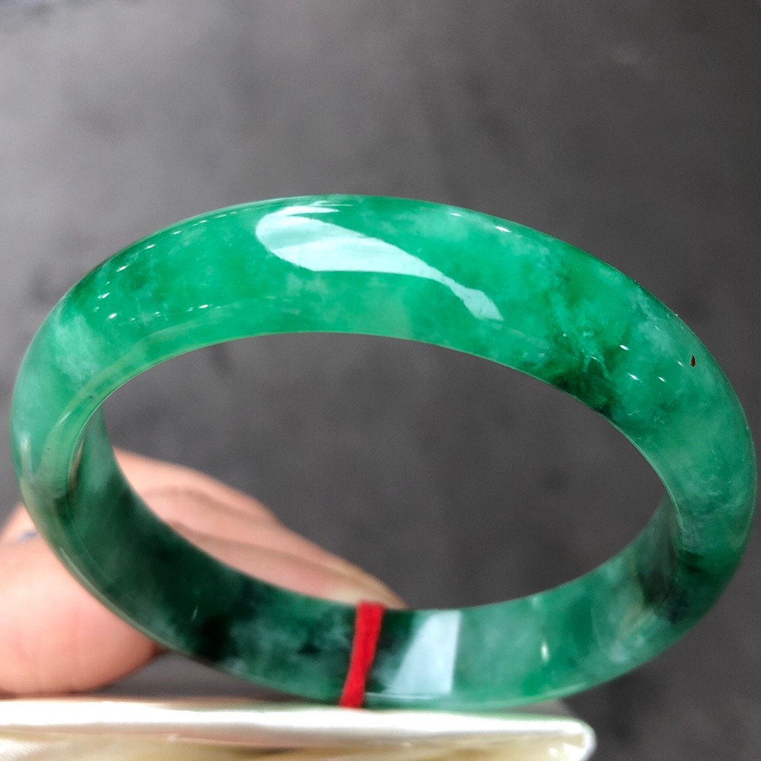 Certified Natural Grade AAA Ice Green Burmese Jade jadeite bracelet bangle 57MM