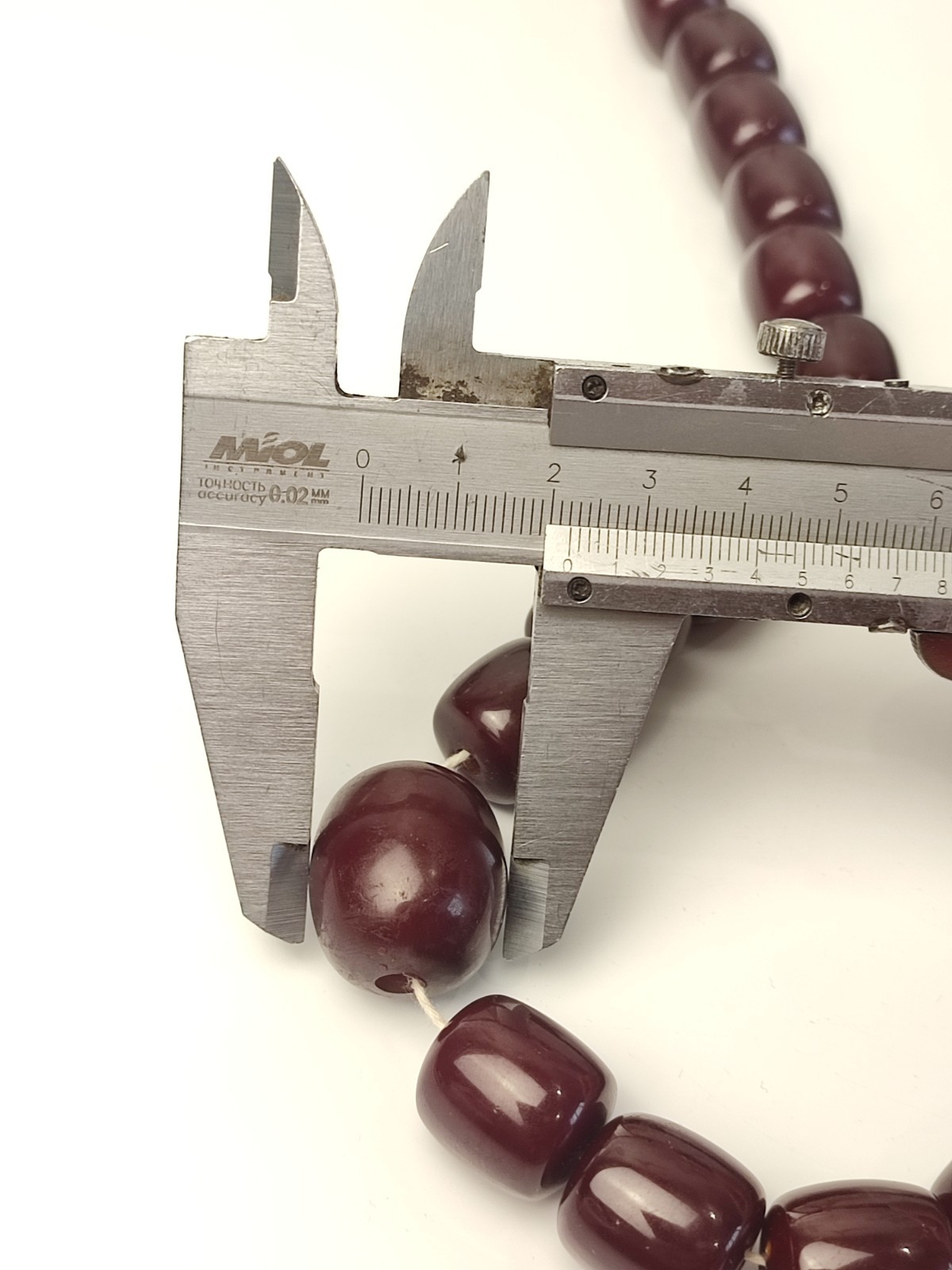 Antique Cherry Faturan Bakelite Necklace Large Beads 180g/70cm RARE Vintage