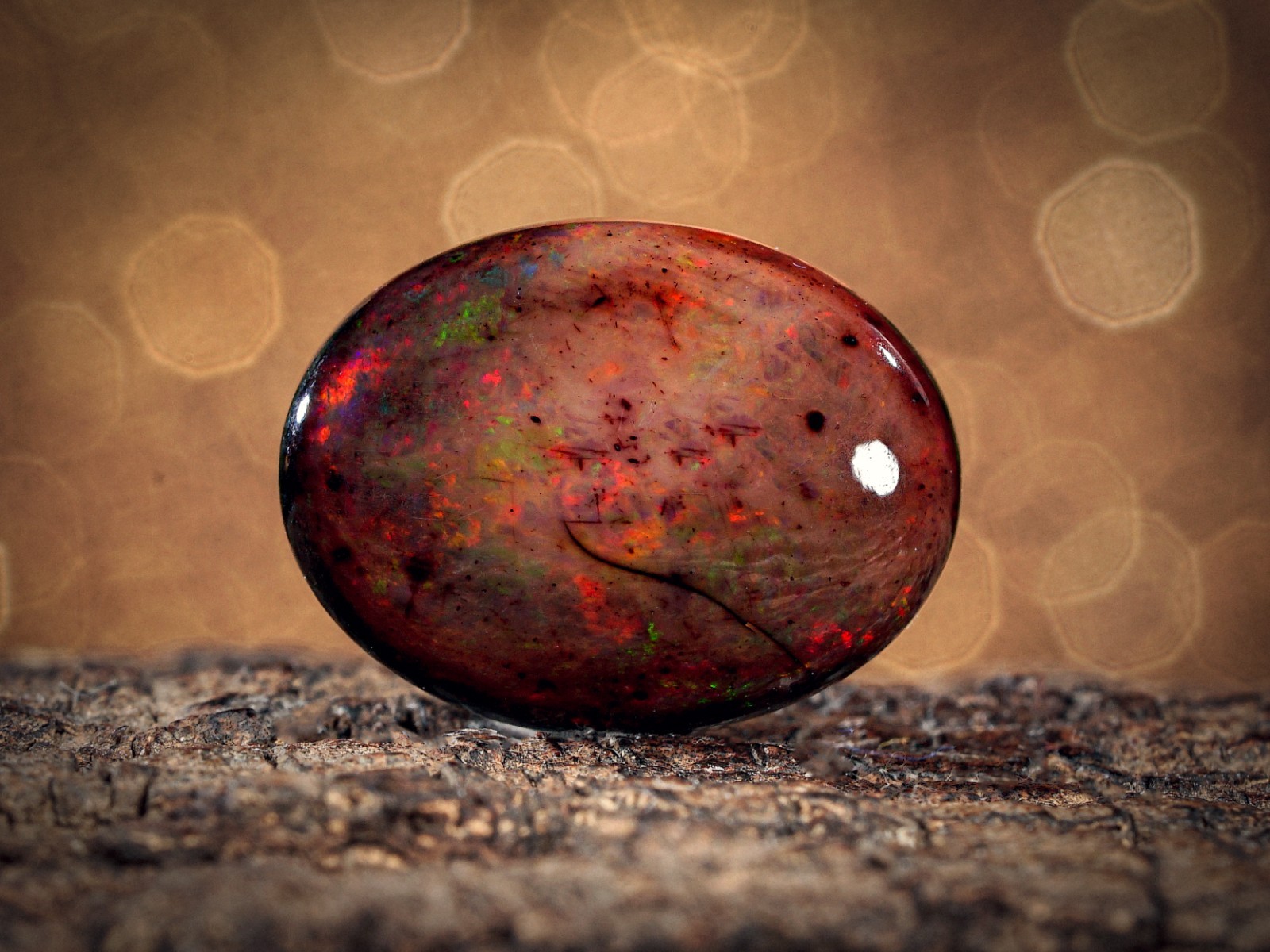 7.00 Carat Ethiopian Black Opal Cabochon 16x12x7 MM Oval Shape Welo Fire Opal
