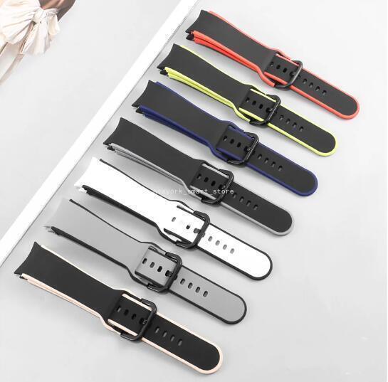 For Samsung Galaxy Watch 4 5 6 7 40 44 Classic 43 47MM Silicone Sport Band Strap