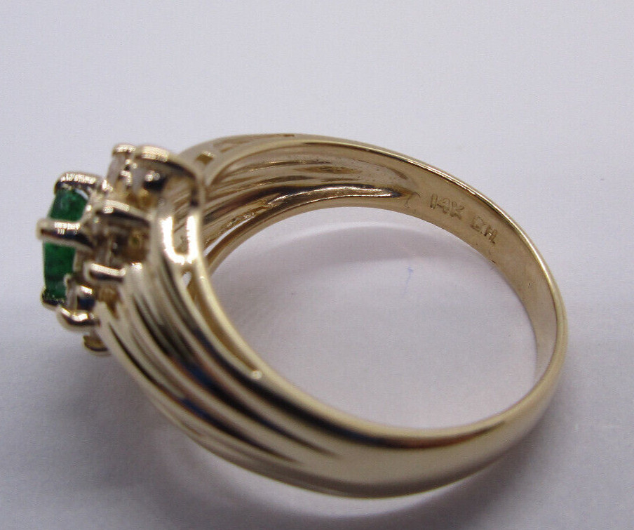 EFFY 14K Gold Diamond & Emerald Ring Diamond=.30 Carat 4.40 Gram Value=$6,500