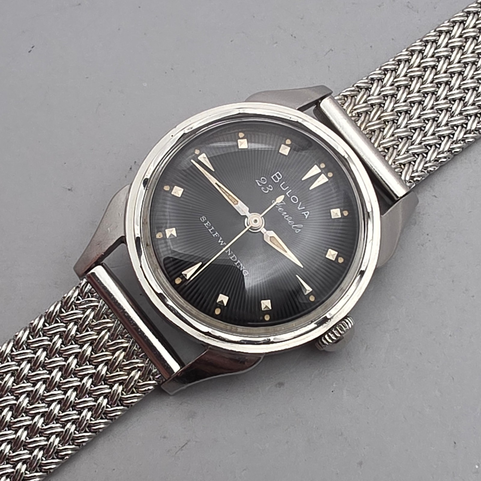 Vintage Bulova 23 “A” Men’s automatic watch sunburst dial 10BPAC USA 1950s