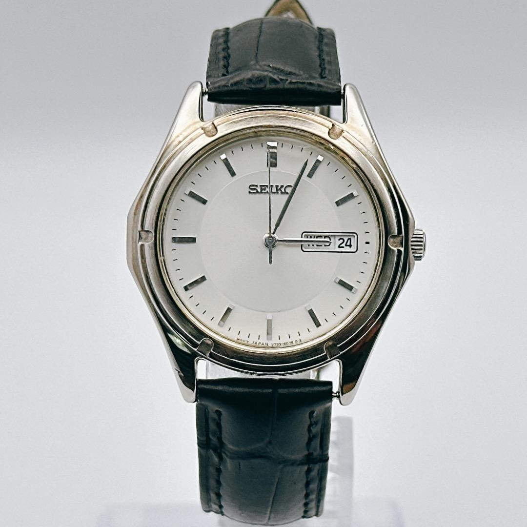 [Working/Battery/Strap Replacement] SEIKO Men’s Watch Day-Date Silver