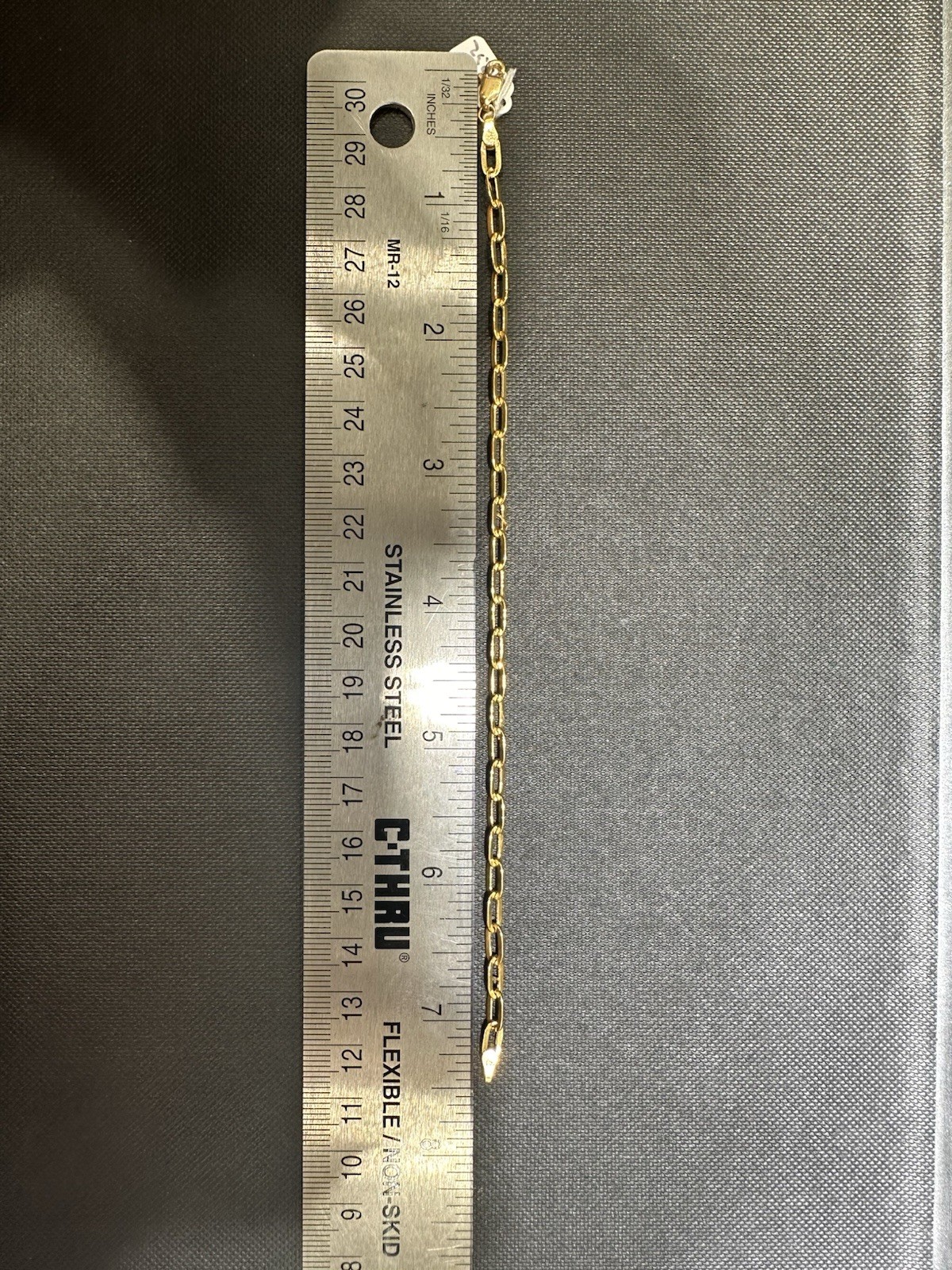 14K Yellow Gold Paperclip Link Chain Bracelet, Lobster Clasp, Fine Jewelry