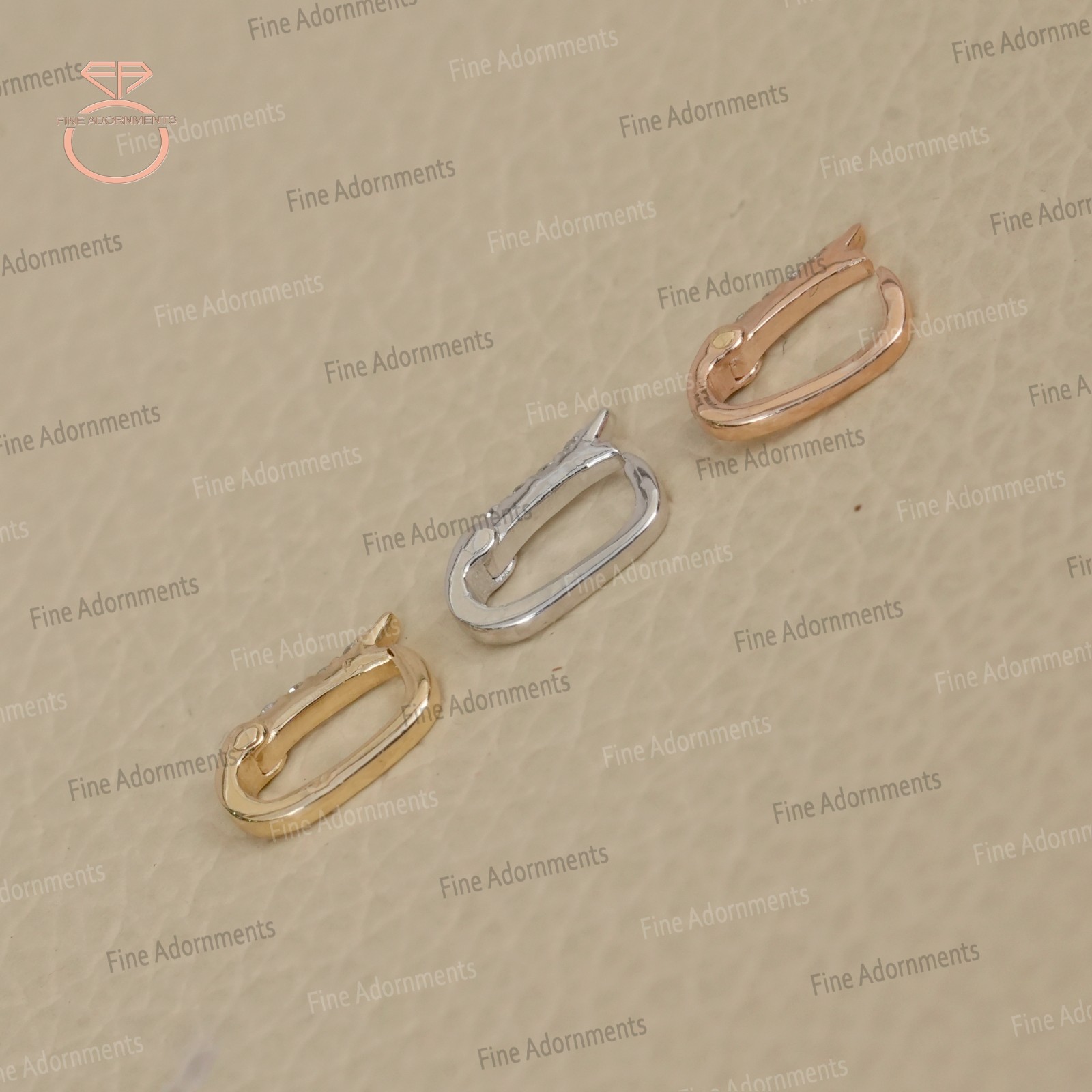Solid 14K Gold Clasp Finding Natural Pave Diamond Handmade Fine Jewelry (Single)
