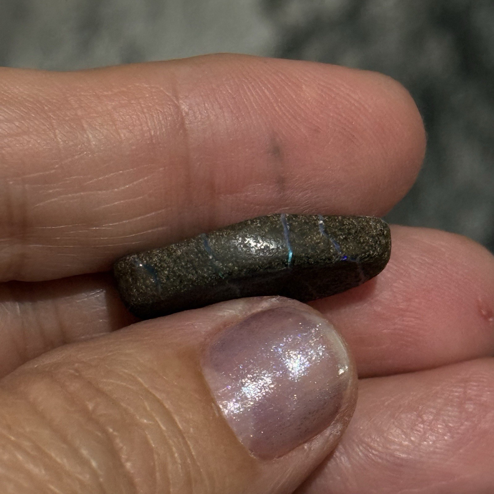 13.25ct 24x12x5mm Unique Blue Australian Boulder Opal Oval Cabochon Ring Gem