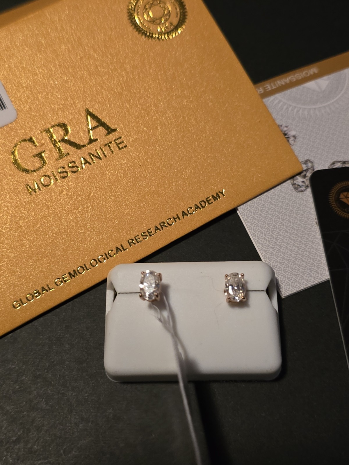 Moissanite .90ct Oval Cut Earrings vvs