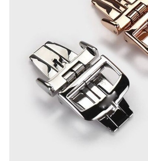 Solid Stainless Steel Butterfly Watch Buckle Clasp 18mm for Jaeger-LeCoultr