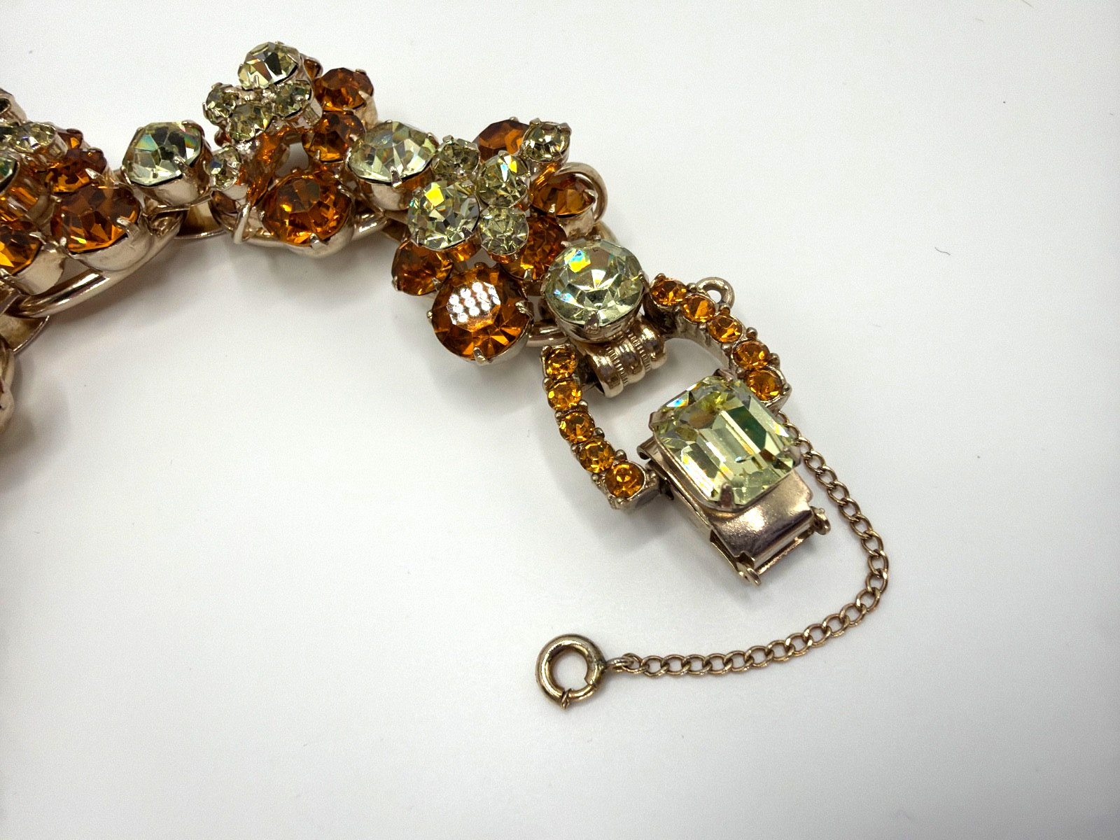 JULIANA D&E Set Bracelet w/Earrings Topaz and Citrine Rhinestones Ref#3288