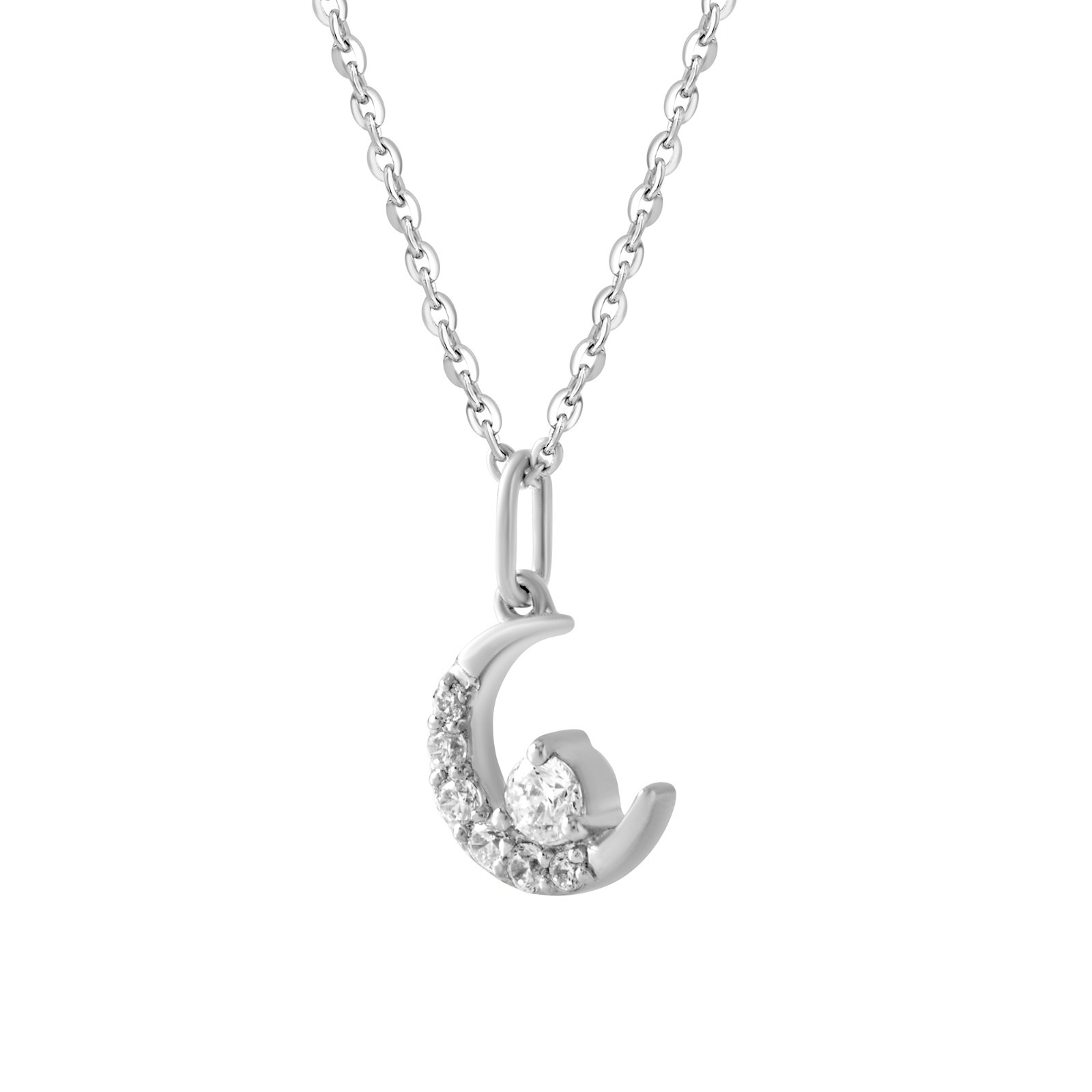 0.15 Ct Round Cut Lab Grown Diamond Women’s Pendant Chain 925 Sterling Silver