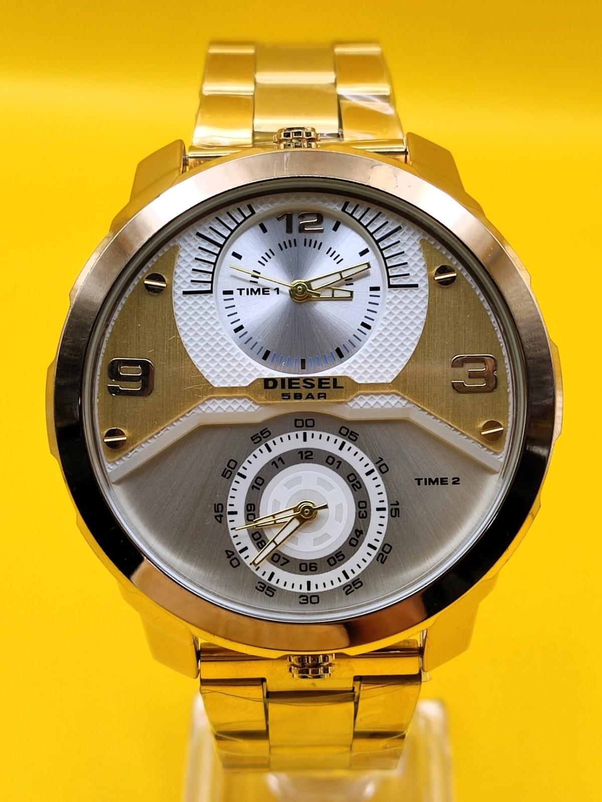 #Refurbished Diesel Only The Brave 5 Bar Dual Time Analog Men’s Wrist Watch