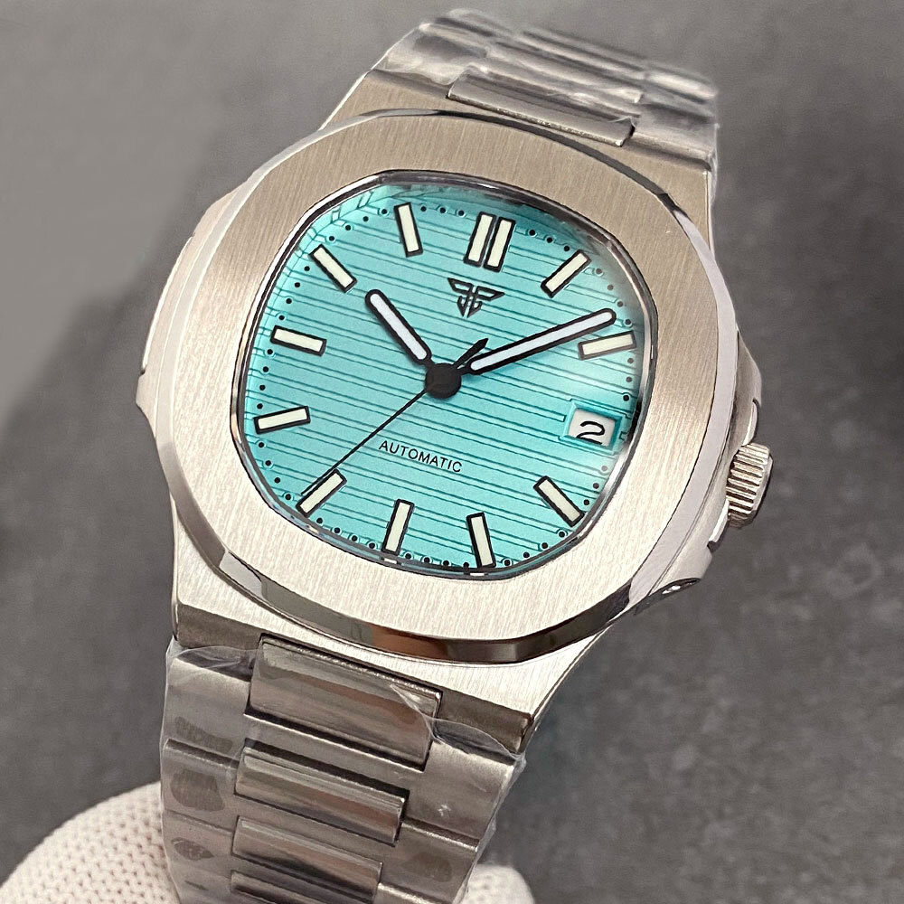 Square 40mm Retro Dress Sapphire 20ATM Green Luminous NH35A Automatic Watches