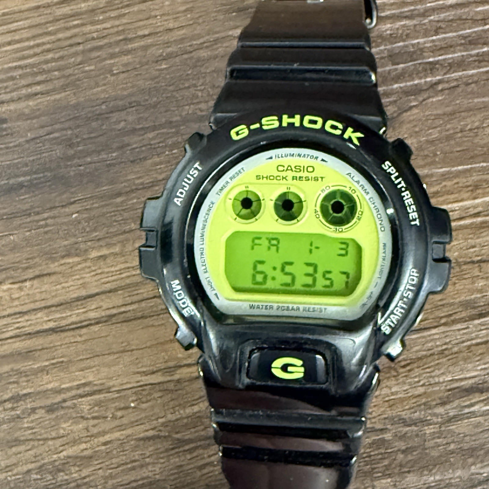 Casio G-Shock DW-6900CS 3230 Quartz Digital Lime Green Dial Wristwatch 50mm