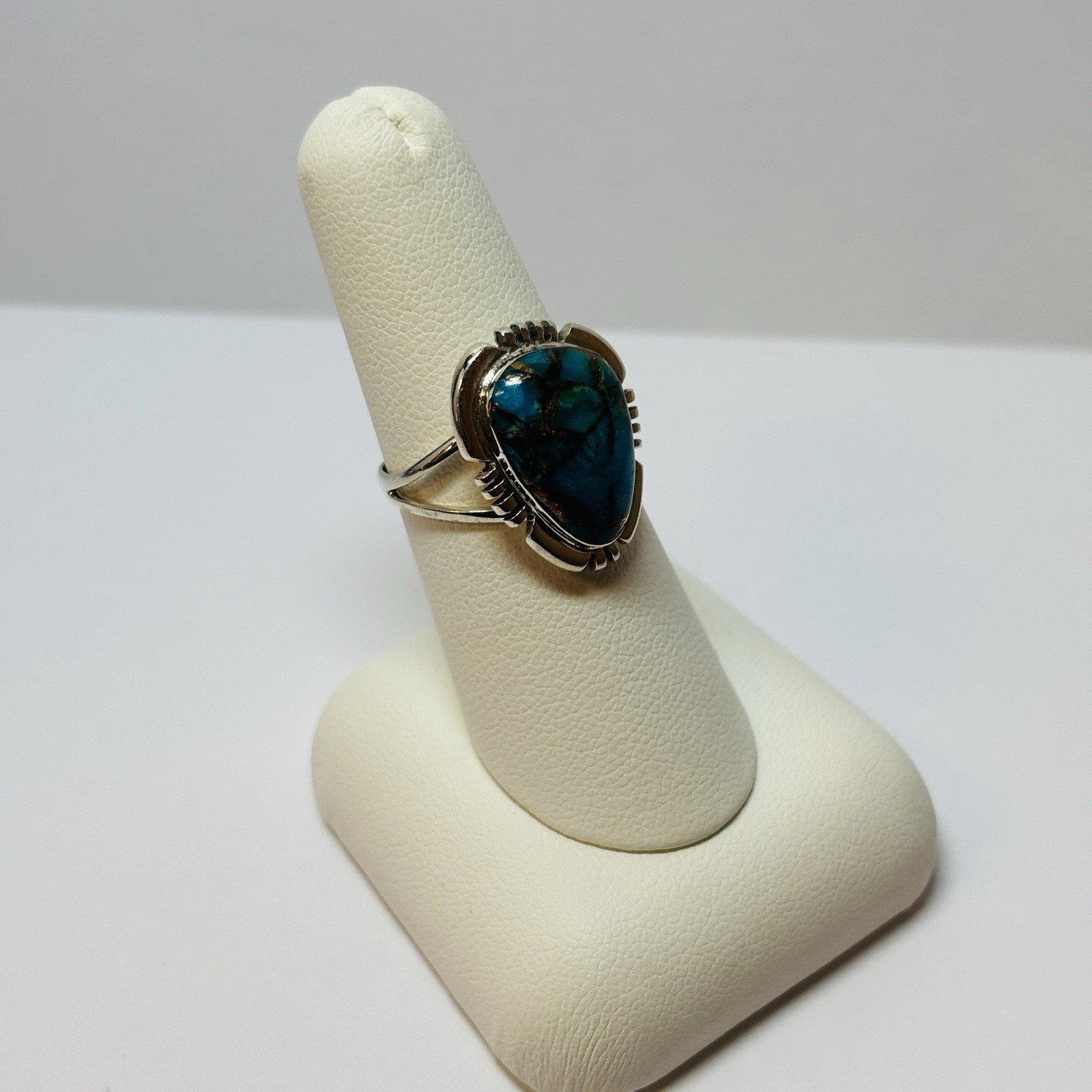 T Philippines Sterling 925 Silver Copper Turquoise Ring Sz 7 – .13