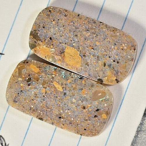 Matched Pair Louisiana Opal Cabochon Gem Opal Natural Untreated 20.50 cts.