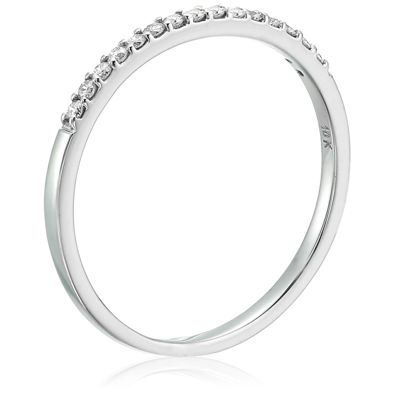 1/8 ct Diamond Wedding Anniversary Band Women 10K Gold Round Petite Prong