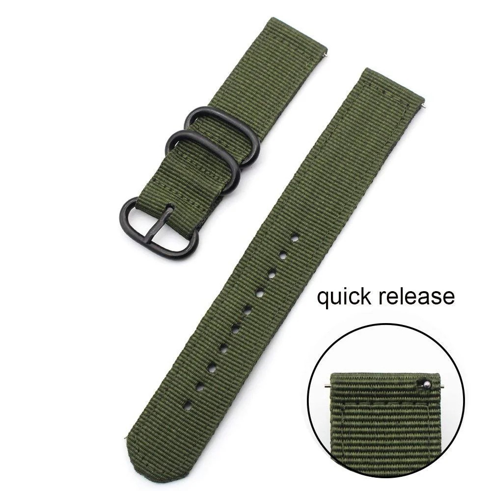 18mm 20mm 22mm Durable Military Woven Nylon Wrist Watch Band Quick Release Strap