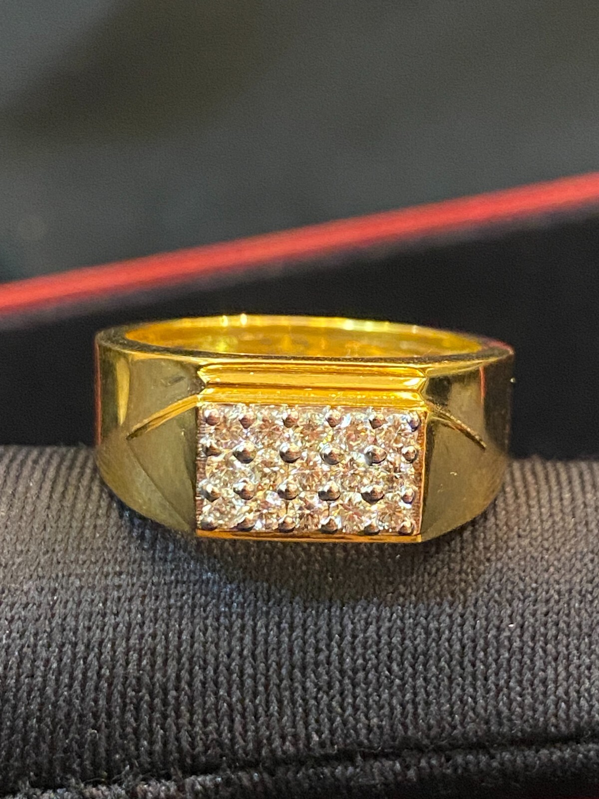 Pave 0.70 Cts Round Brilliant Diamonds Men’s Anniversary Band Ring In 14K Gold