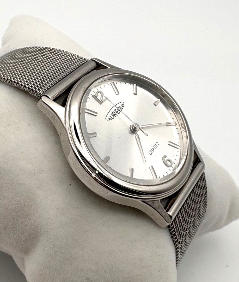 AUREOLE Quartz Analog Wristwatch SW-377M Silver Dial 35mm