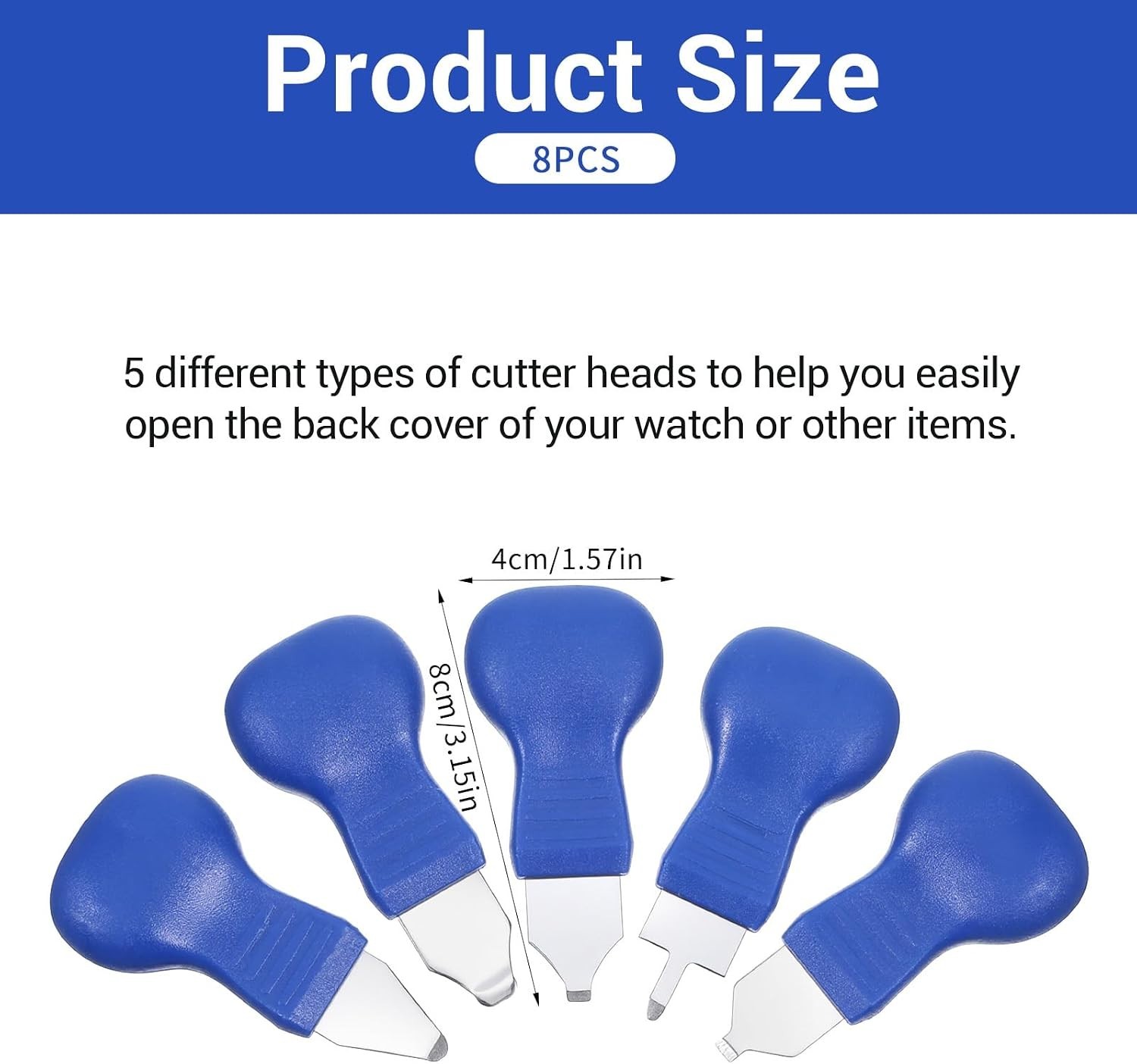 Compact 8-Pcs Watch Back Opener Set for Efficient Home and Professional Repairs