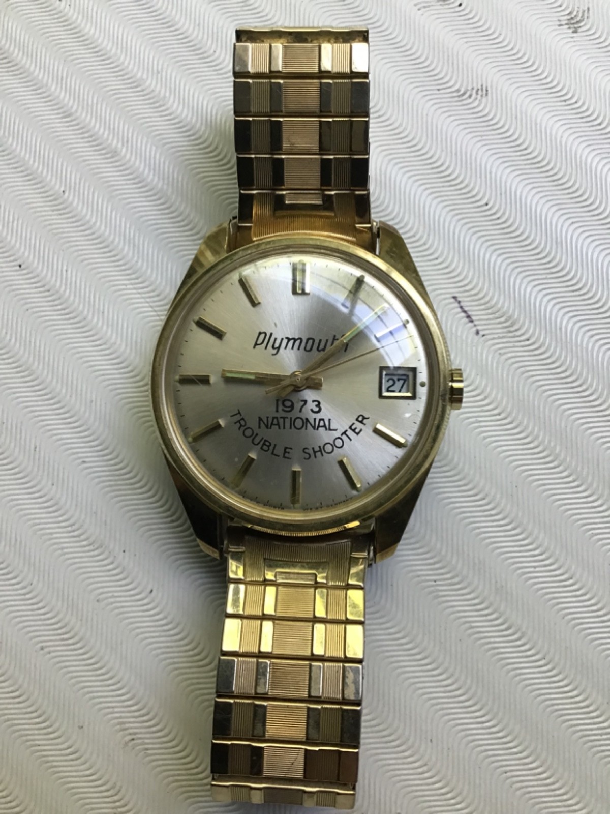 1973 Plymouth National Trouble Shooter Contest Mens Wrist Watch Mopar ORIGINAL!