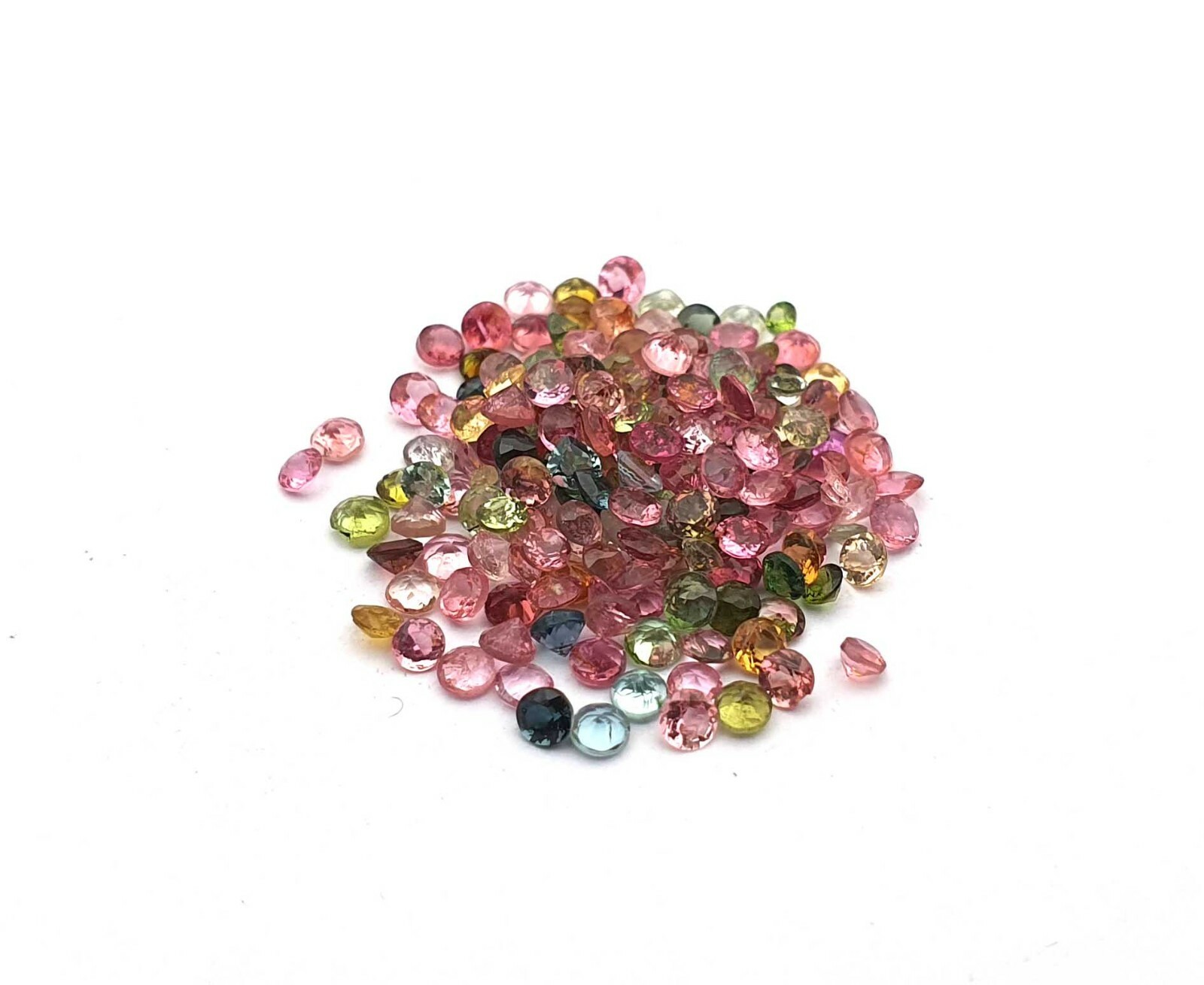 Natural Multi Tourmaline Round Cut Loose Gemstone Lot 100 Pcs 2.50 MM