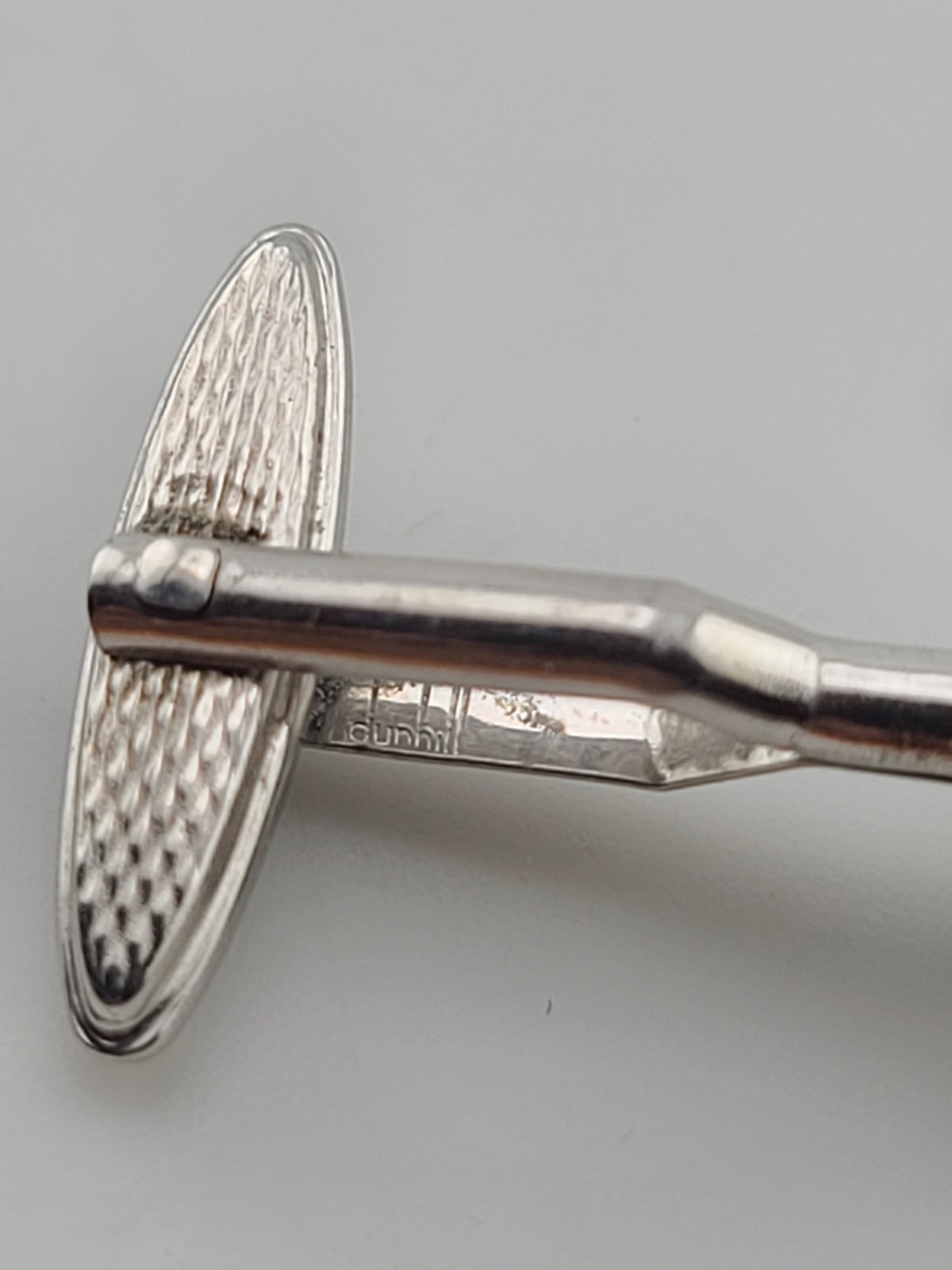 Vintage 1980’s Alfred Dunhill Sterling Silver Seashell Round Cufflinks England.