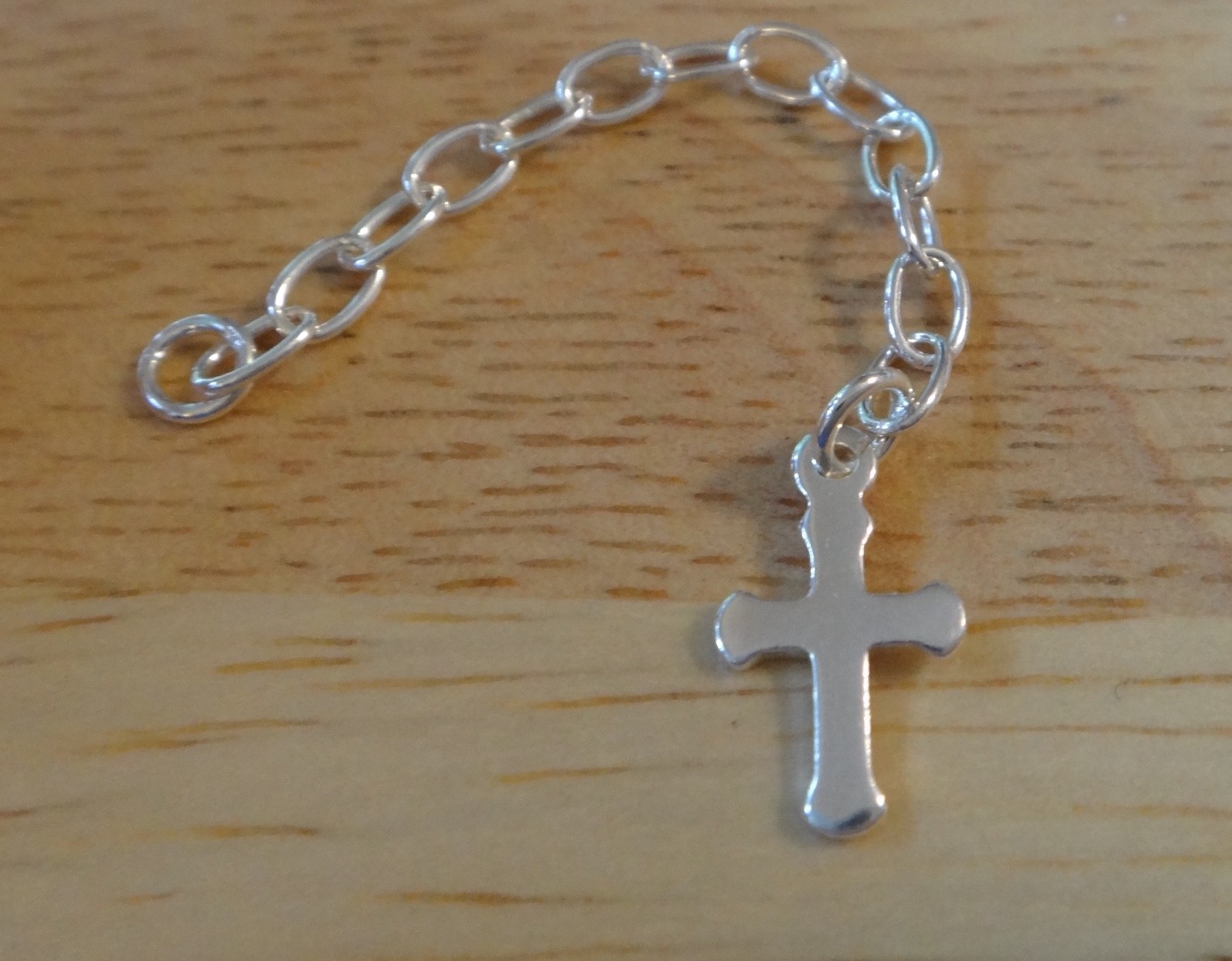 Sterling Silver 5 cm or 2 inch Extension with Cross Charm for Bracelet or Chain
