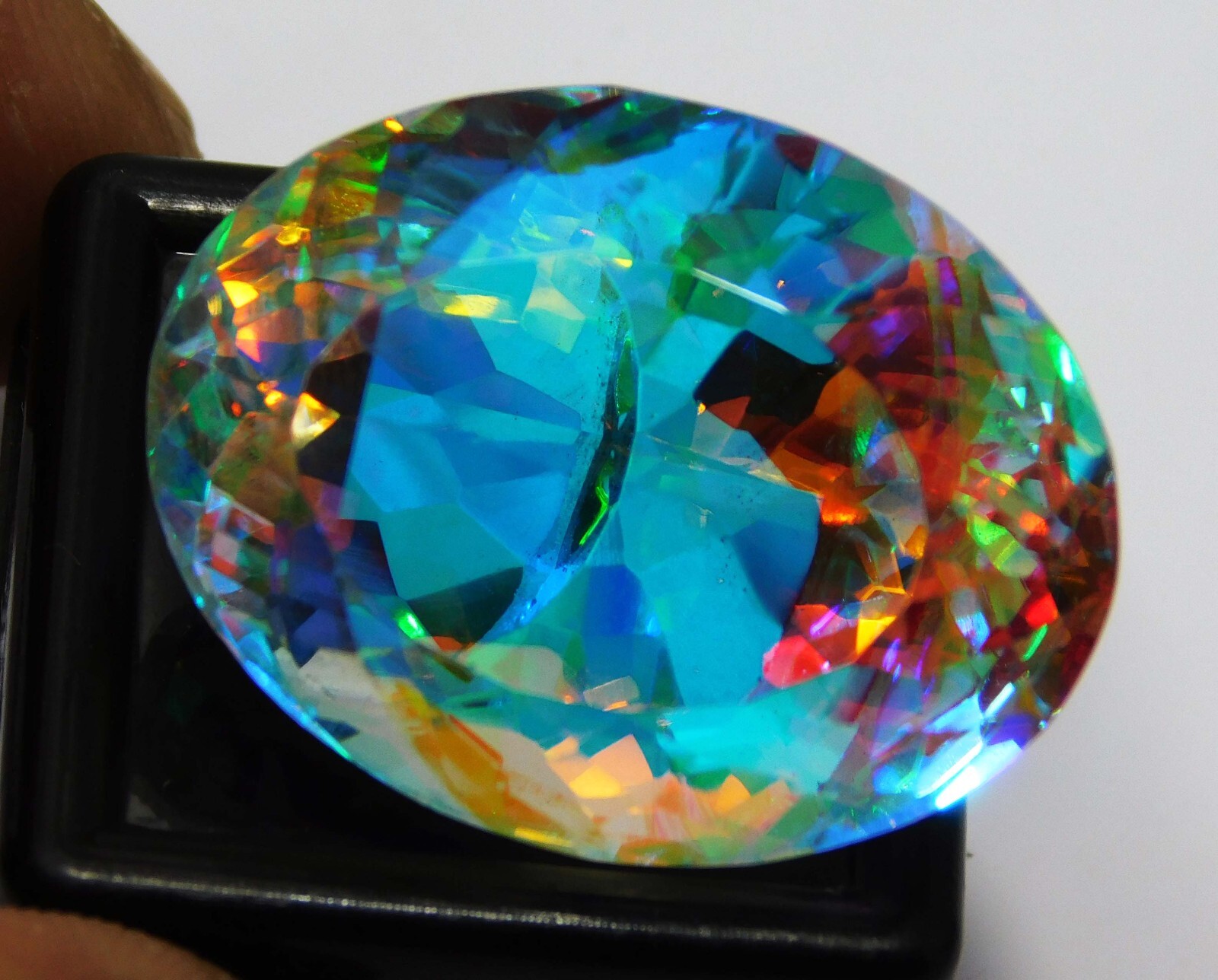 Certified 68.60 Cts Natural Oval Cut Brazilian Mystic Topaz Loose Gemstone