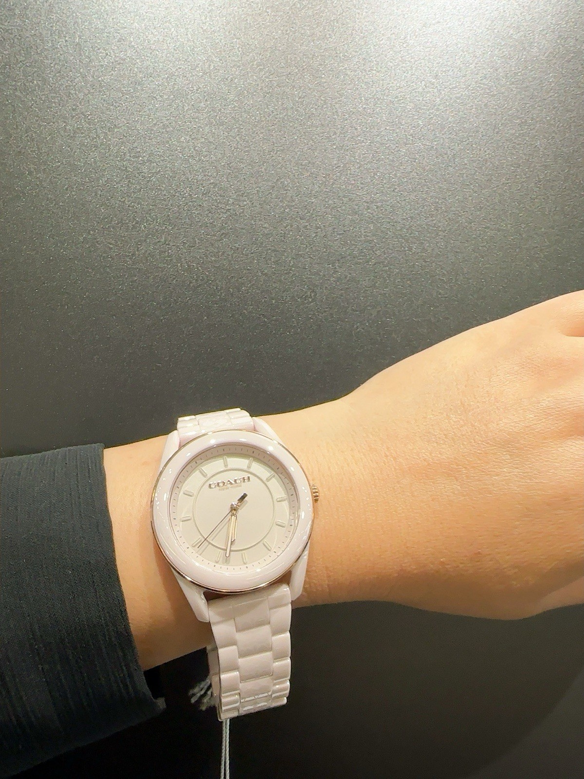 COACH BEAUTIFUL PINK CERAMIC C- LOGO BAND WOMENS WATCH 38 MM 14503772
