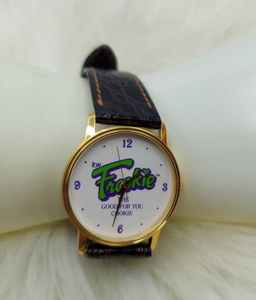 VINTAGE 1980’S R.W. FROOKIE THE GOOD FOR YOU COOKIE GOLD TONE WATCH~UNTESTED