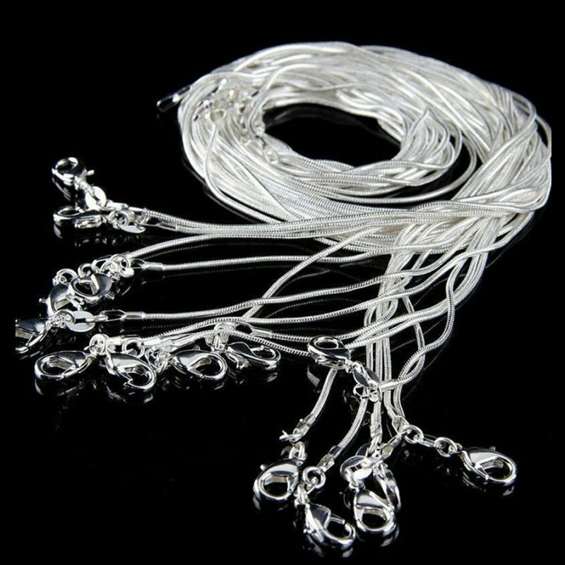 Lot 5/10Pcs 925 silver-plate 1MM Snake Chain Necklace For Pendant 16-24inch AAA