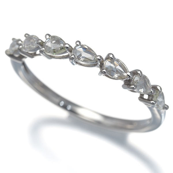Rose-cut Diamond 0.27ct Pear-shaped Ring 950 Platinum