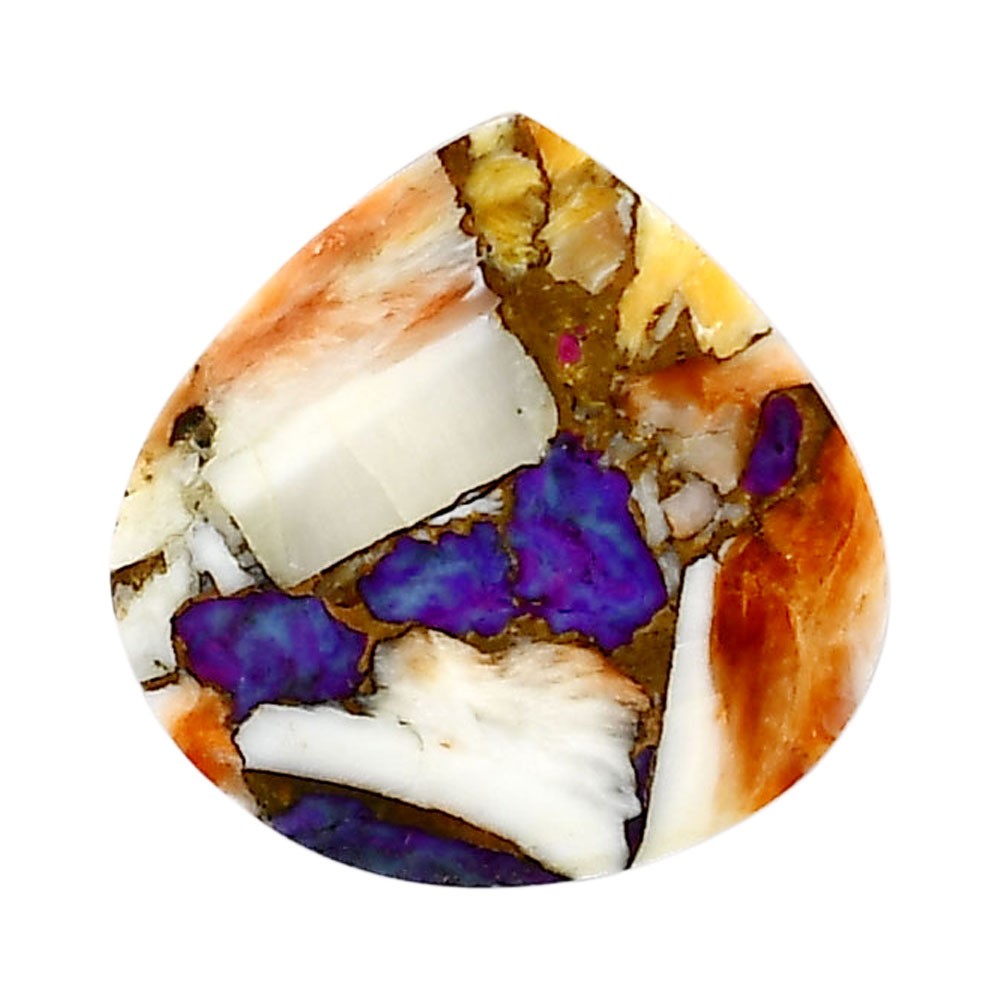 Spiny Oyster Turquoise 24.4×24.65×3 mm Heart Shape Polished Gemstone LS87-05388