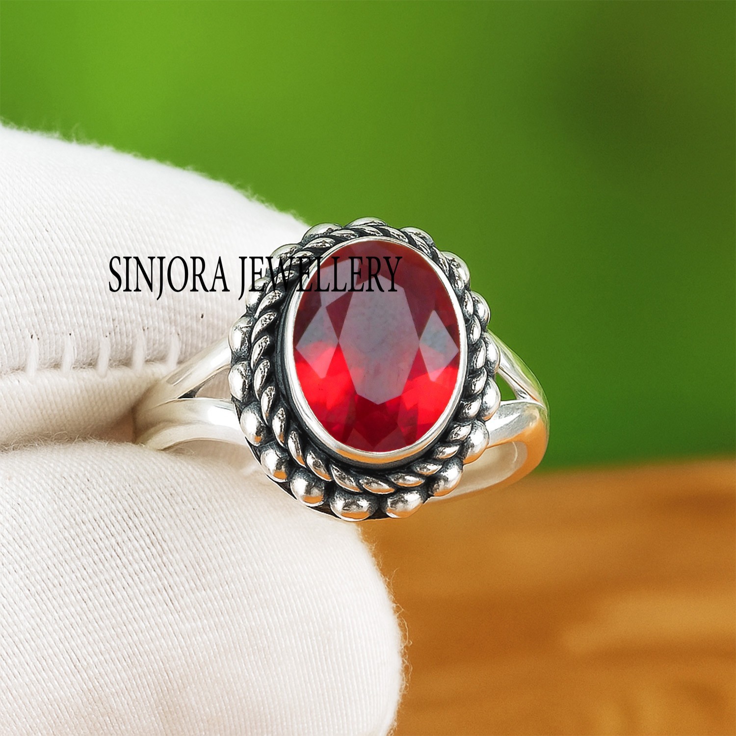 Garnet Gemstone 925 sterling silver handmade Gift Ring US size 5 to 13