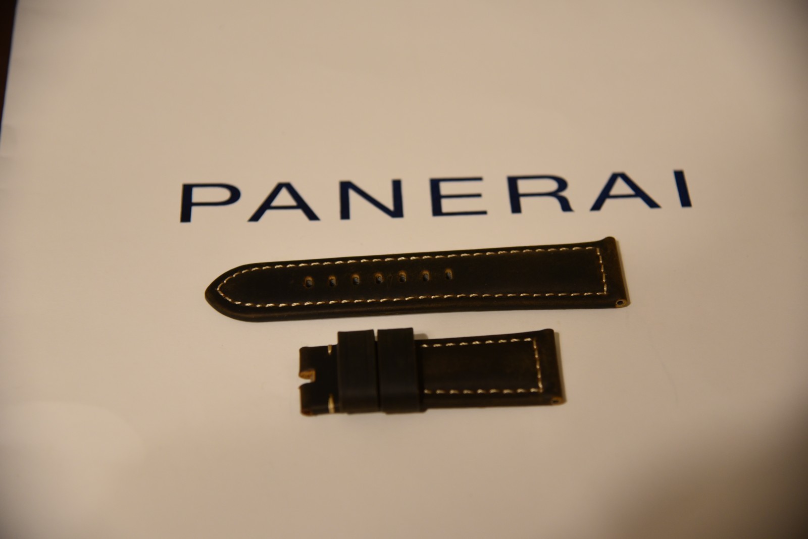 PANERAI STRAP DARK BROWN CALF WITH BEIGE ECRUE STITCH STD 24/22 BA AUSTRIA