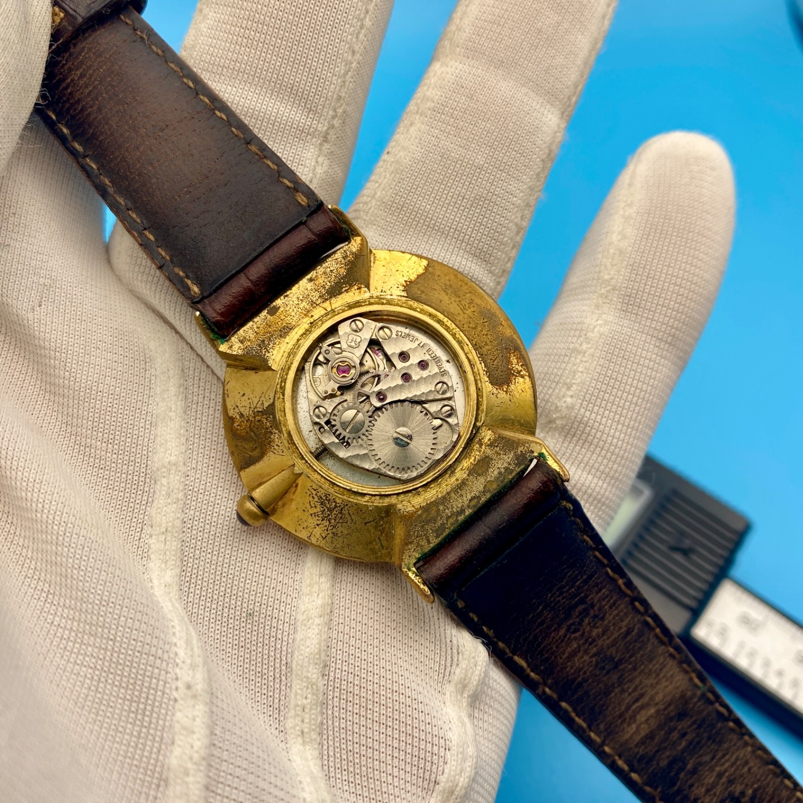 VINTAGE DUWARD DIPLOMATIC MANUAL WIND MEN’S WATCH SWISS GOLD PLATED RARE 1960´s