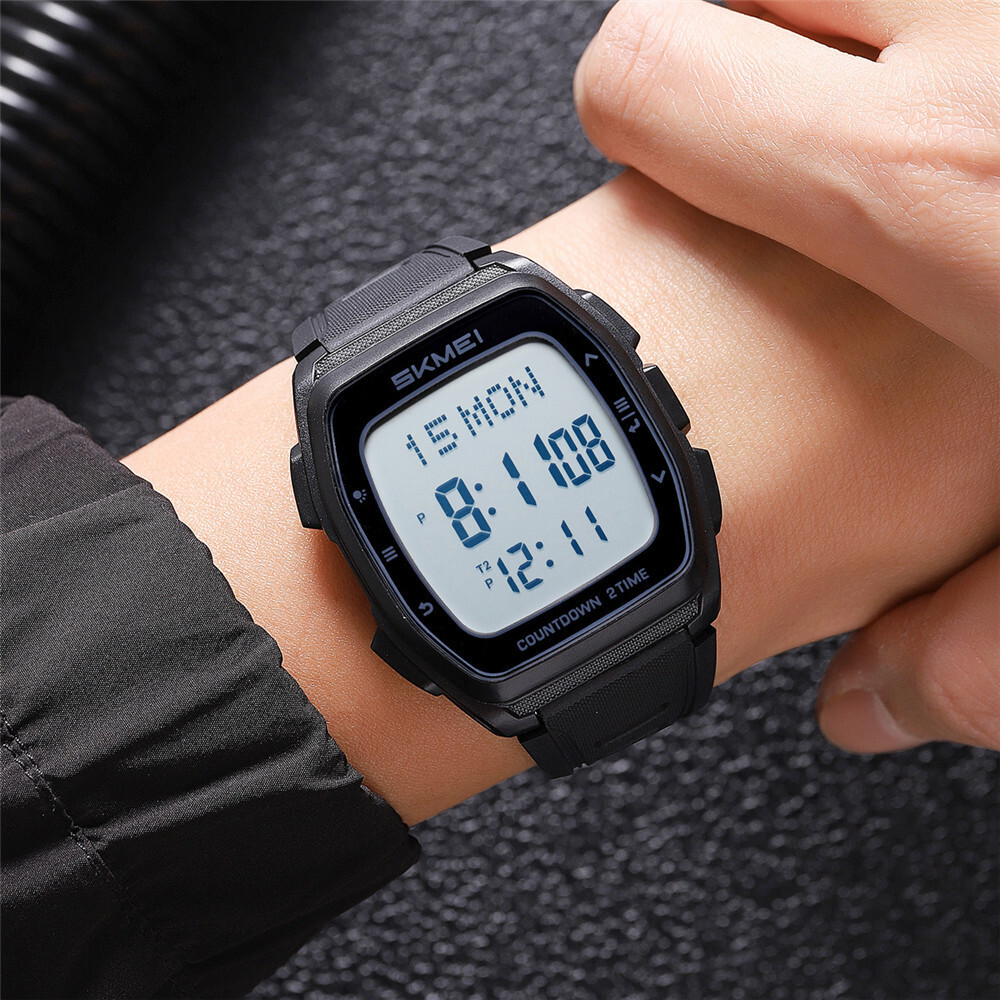 SKMEI Men Watch Countdown Stopwatch Fashion Boys Digital Wristwatch Sport Watch